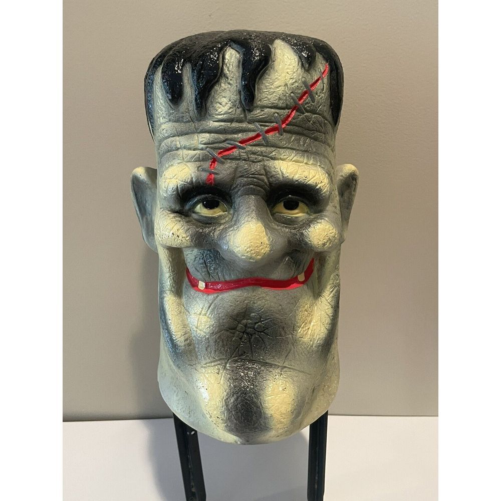 Vintage Frankenstein Head Blow Mold RARE 11" 1999 Paper Magic Halloween‎